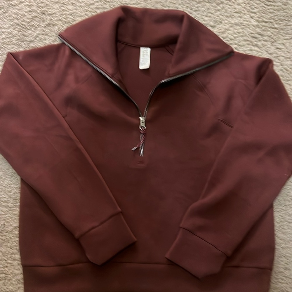 SPANX Air Essentials half zip - maroon - size small